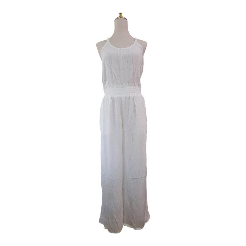 Prana Fernie Wide Leg Jumpsuit Sweet Agave Womens Size L New White